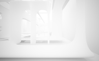 Fototapeta na wymiar White smooth abstract architectural background whith gray lines . 3D illustration and rendering