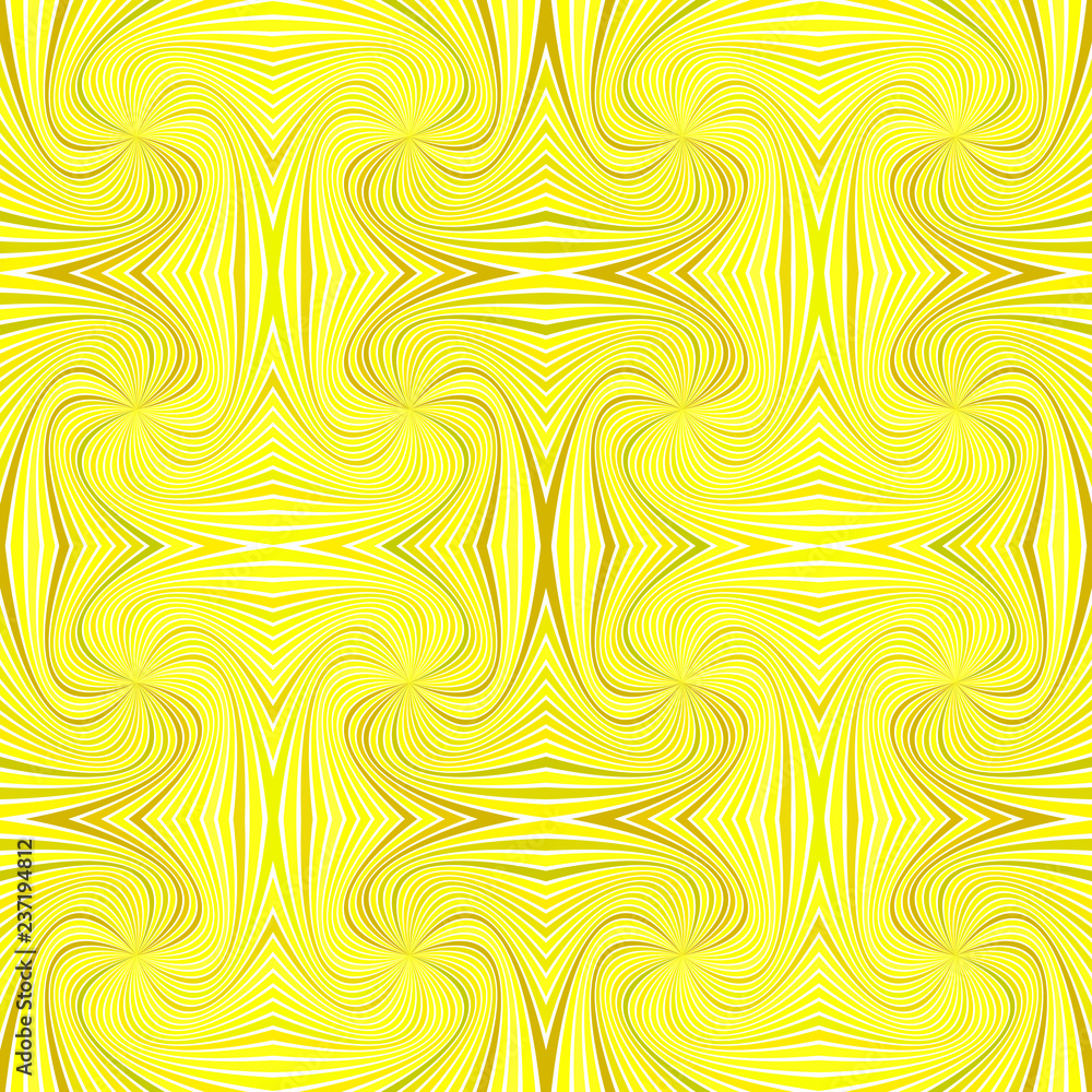 Poster yellow seamless psychedelic abstract spiral ray burst stripe pattern background - vector graphic des