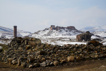 View of Ani Ruins in Kars district of Turkey.