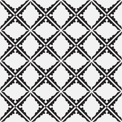 Black and white royal pattern. Seamless vector background