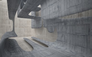 Empty dark abstract concrete smooth interior . Architectural background. 3D illustration and rendering