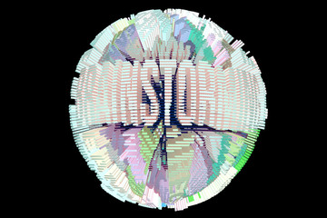 Background abstract business or finance, geometric structure sphere or planet for design, graphic resource. Colorful 3D rendering.