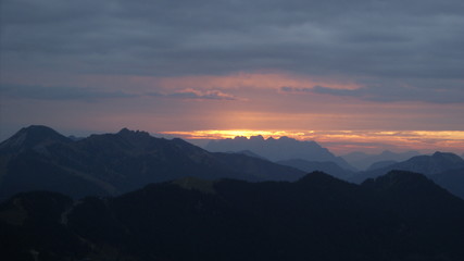 Tegernsee, wandern, Sonneaufgang am Berg