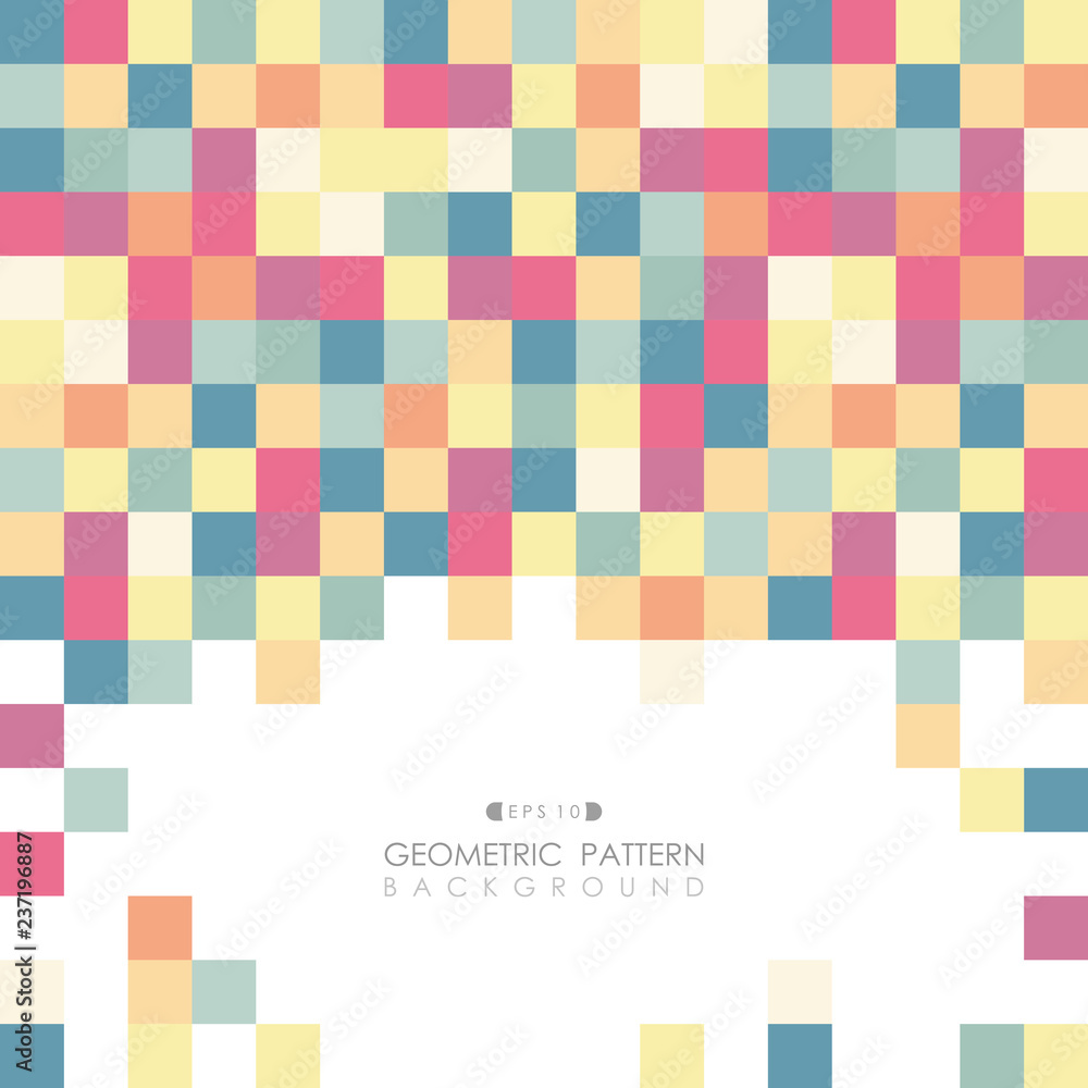 Poster Abstract colorful square cube pattern background.