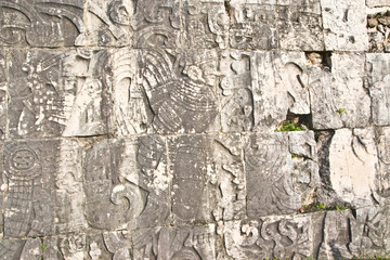 Relief in Mayan ballcourt, Chichen Itza