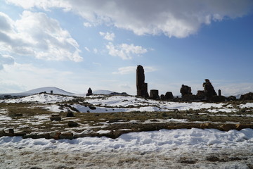 View of Ani Ruins in Kars district of Turkey.
