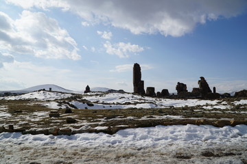 View of Ani Ruins in Kars district of Turkey.