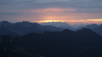 Tegernsee, wandern, Sonneaufgang am Berg