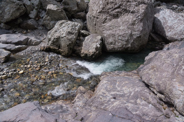 Mountain river flowing through the Mitarai ravine Nara.