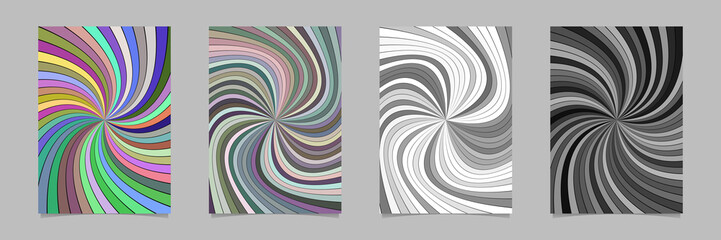 Obraz premium Hypnotic abstract spiral burst stripe pattern poster background template set - vector stationery illustrations
