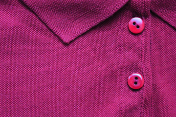 Purple Casual Polo T-Shirt with Collar Neck. Buttoned Up Stylish Clothing Design of Simple Vibrant Colorful Purple Shirt with No Print Close Up View. Modern Outwear Clothes Cotton Short Sleeve Shirt