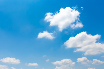 Blue sky with fluffy of clouds