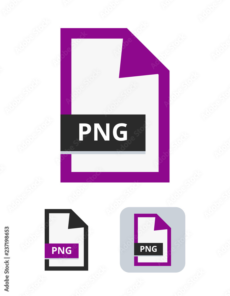 Poster png file flat vector icon. symbol of portable network graphics that supports lossless data compressi