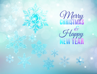 Christmas Ice Snowflake Background