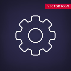 Simple linear vector gear icon