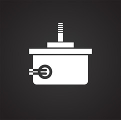 Drone electric motor icon on black background for graphic and web design, Modern simple vector sign. Internet concept. Trendy symbol for website design web button or mobile app