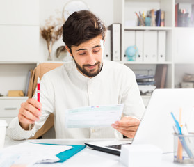 Unhappy young businessman