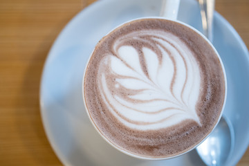 Hot chocolate latte art heart shape