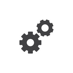 Setting gears vector icon. filled flat sign for mobile concept and web design. Preferences gear simple solid icon. Symbol, logo illustration. Pixel perfect vector graphics