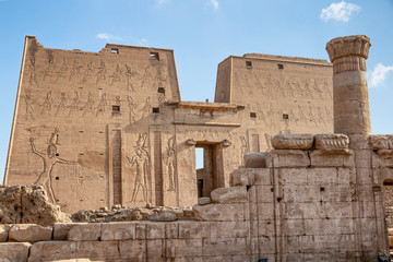 Edfu temple, Dedicated to the Falcon God Horus, Located on the west bank of the Nile, Edfu, Upper Egypt