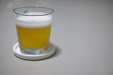 Tasty cold beer in clear glass