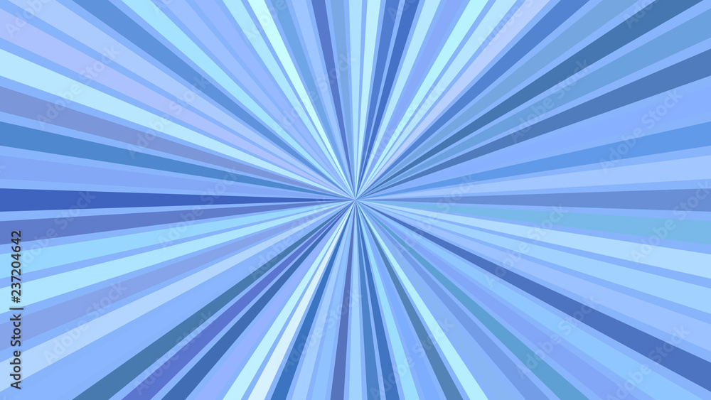 Poster blue abstract psychedelic ray burst stripe background - vector explosive graphic design