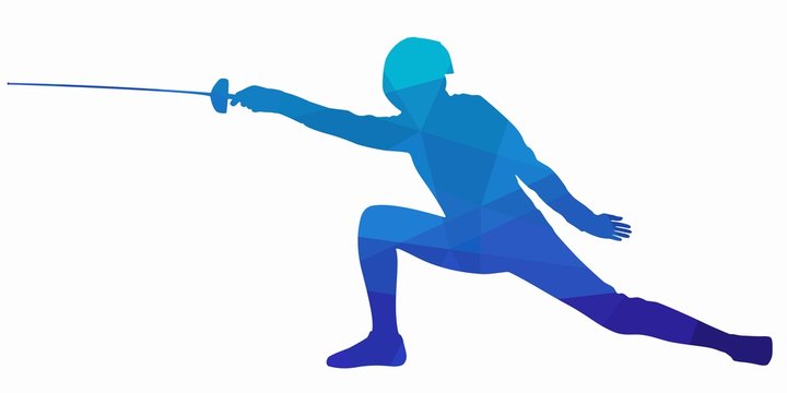 illustration of a fencer , vector draw