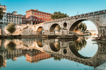 Naklejka na ściany i meble A bridge in Rome