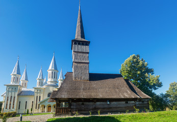 Fototapeta na wymiar Image of wooden Biserica in Remetea Chioarului