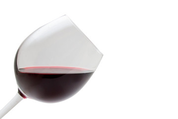 Glass of wine on white background