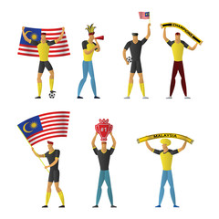 Malaysia football fans Cheerful soccer