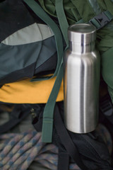 Insulated Stainless Bottle with climbing equipment