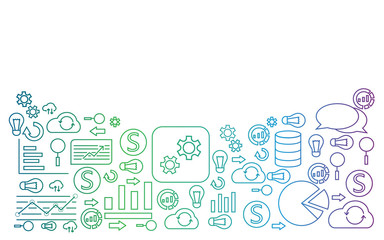 data analytics icons on a white background