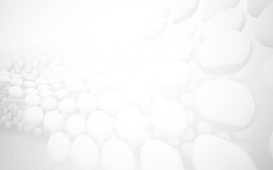 White smooth abstract architectural background whith gray lines . 3D illustration and rendering
