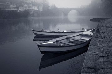 Boats in the mist