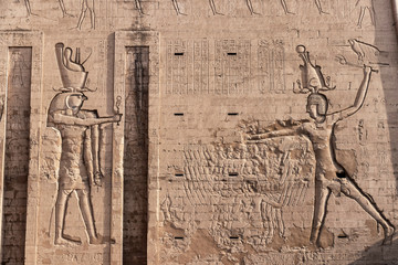 Edfu Temple, Dedicated to the Falcon God Horus, Located on the west bank of the Nile, Edfu, Upper...