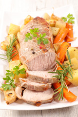 roast veal and vegetable