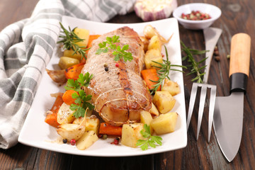 roast veal and vegetable