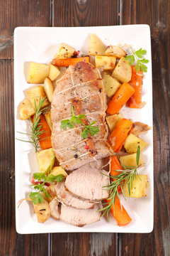 roast veal and vegetable