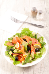 salad with salmon and avocado
