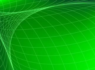 Geometric structure. Network in green space. Abstract background