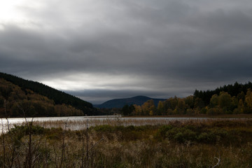 Autumn light over Loch Pityoulish in Speyside, Scotland. 20 October 2018