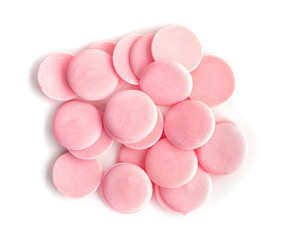 Delicious color chips on white background