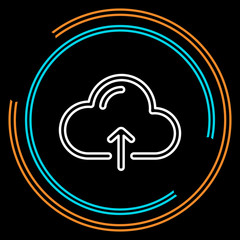 Simple Cloud Upload Thin Line Vector Icon