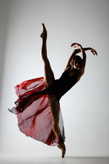 ballerina with a waving red dress © Nikola Spasenoski