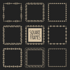 Collection of round frames decorated with folk patterns