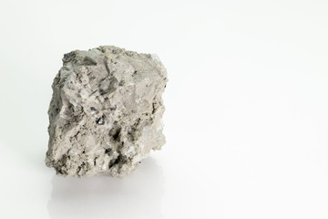Pumice, (pumicite) is a volcanic rock  from Vesuvius volcano, isolated on a white background,...