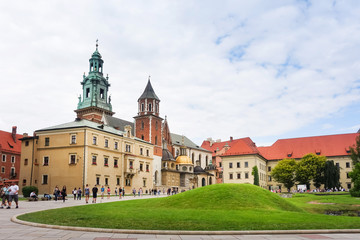 Fototapeta na wymiar KRAKOW, POLAND - August 27, 2017: Wawel Royal Castle in Krakow, Poland