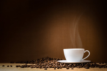 Coffee cup with dark background