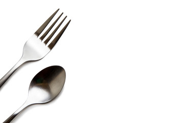 Cutlery on white background